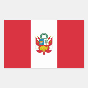 Sticker Rectangulaire Drapeau de guerre péruvien/péruvien