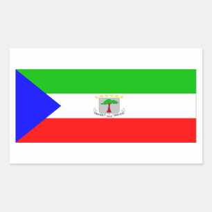 Sticker Rectangulaire Drapeau de Guinée équatoriale
