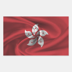 Sticker Rectangulaire Drapeau de Hong Kong