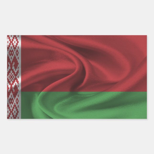Sticker Rectangulaire Drapeau de la Biélorussie (Devant)
