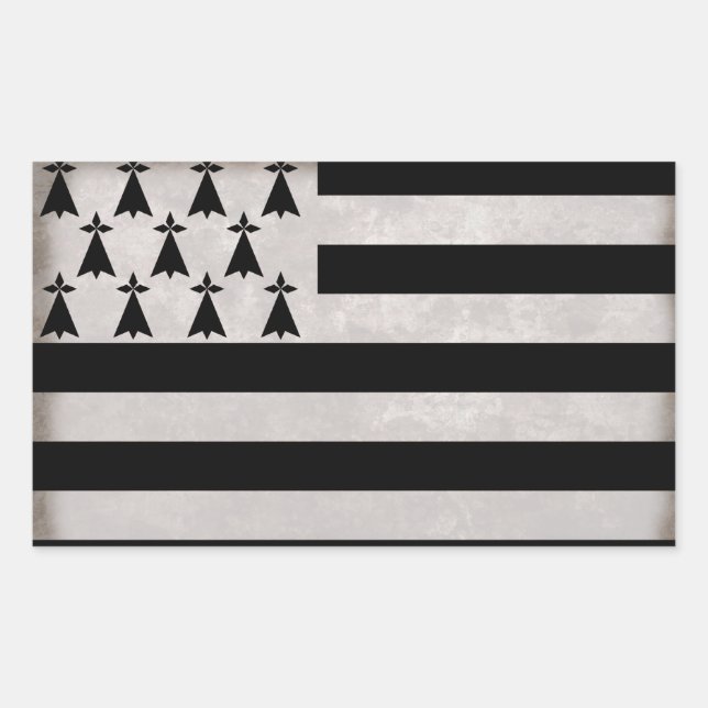 Sticker Rectangulaire Drapeau de la Bretagne (Devant)