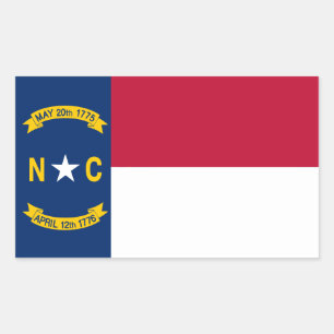 Sticker Rectangulaire Drapeau de la Caroline du Nord, Drapeau de la Caro