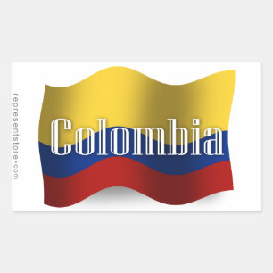Sticker Rectangulaire Drapeau de la Colombie