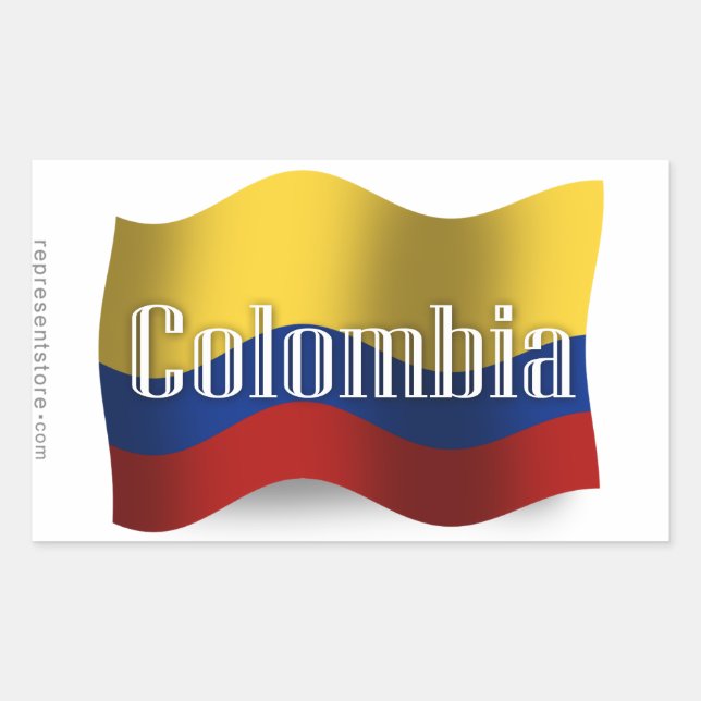 Sticker Rectangulaire Drapeau de la Colombie (Devant)