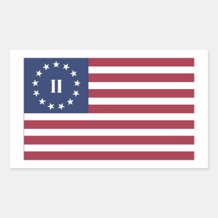 Sticker Rectangulaire Drapeau de la deuxième révolution américaine