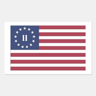 Sticker Rectangulaire Drapeau de la deuxième révolution américaine