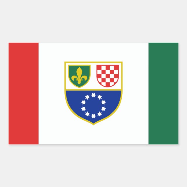 Sticker Rectangulaire Drapeau de la Fédération de Bosnie (Devant)