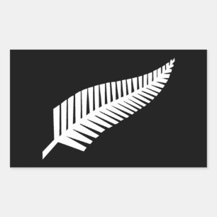Sticker Rectangulaire Drapeau de la Ferne d'argent de Nouvelle-Zélande