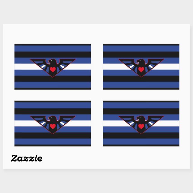 Sticker Rectangulaire Drapeau de la Fierté d'aigle en cuir (Feuille)