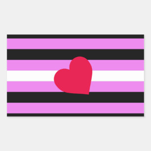 Sticker Rectangulaire Drapeau de la Fierté de fille en cuir