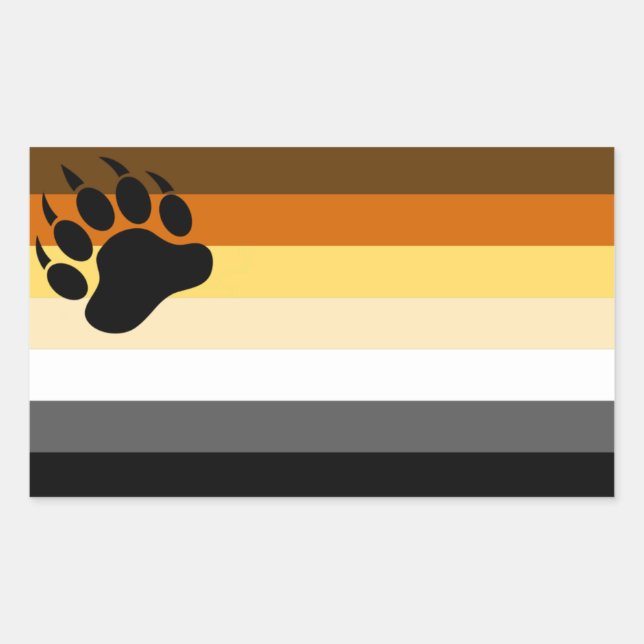 Sticker Rectangulaire Drapeau de la fierté de l'ours gay (Devant)