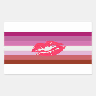 Sticker Rectangulaire Drapeau de la fierté lesbienne