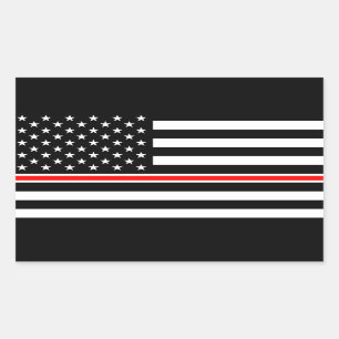 Sticker Rectangulaire Drapeau de la fine ligne rouge : Mémorial des héro
