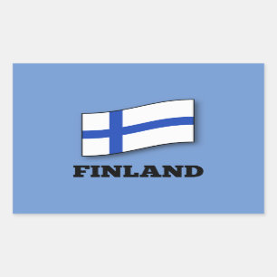 Sticker Rectangulaire Drapeau de la Finlande