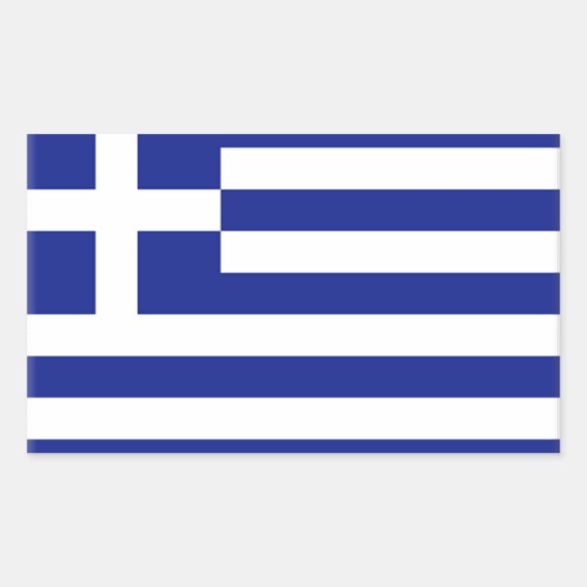 Sticker Rectangulaire Drapeau de la Grèce (Devant)