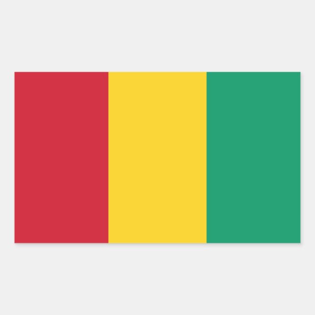 Sticker Rectangulaire Drapeau de la Guinée (Devant)