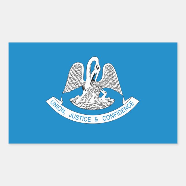 Sticker Rectangulaire Drapeau de la LOUISIANE - (Devant)