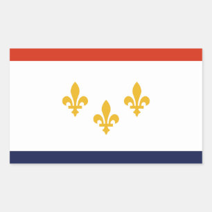 Sticker Rectangulaire Drapeau de la Nouvelle-Orléans, Louisiane