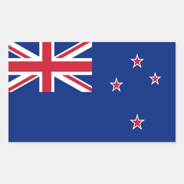 Sticker Rectangulaire Drapeau de la Nouvelle-Zélande (Devant)