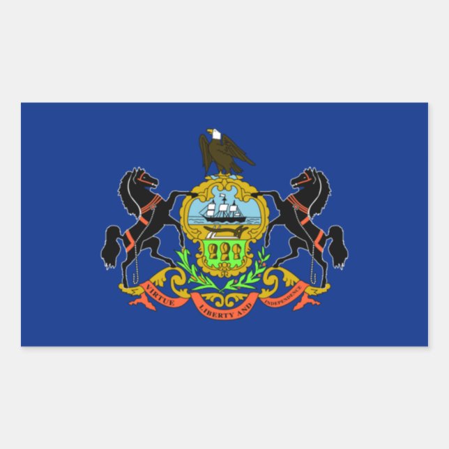 Sticker Rectangulaire Drapeau de la Pennsylvanie (Devant)