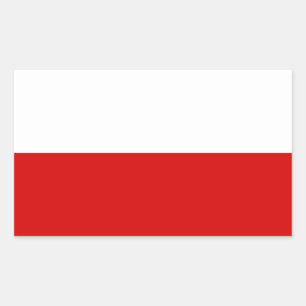 Sticker Rectangulaire Drapeau de la Pologne
