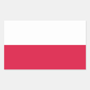 Sticker Rectangulaire Drapeau de la Pologne