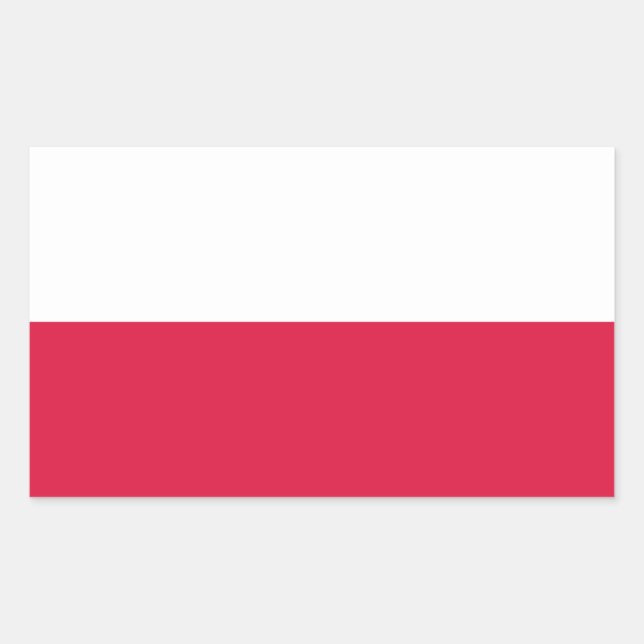Sticker Rectangulaire Drapeau de la Pologne (Devant)