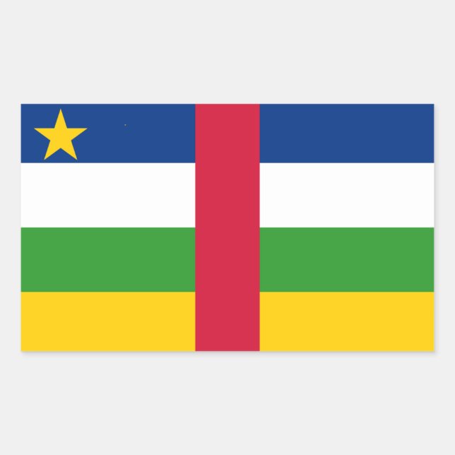 Sticker Rectangulaire Drapeau de la République centrafricaine (Devant)