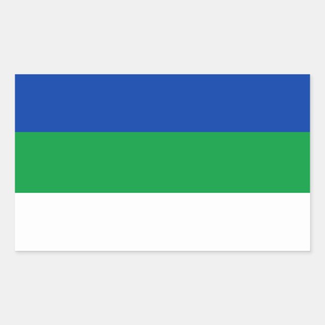 Sticker Rectangulaire Drapeau de la République de Komi (Devant)