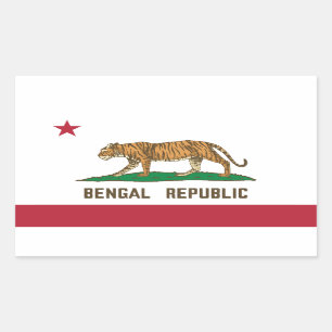 Sticker Rectangulaire Drapeau de la République du Bengale de Tiger