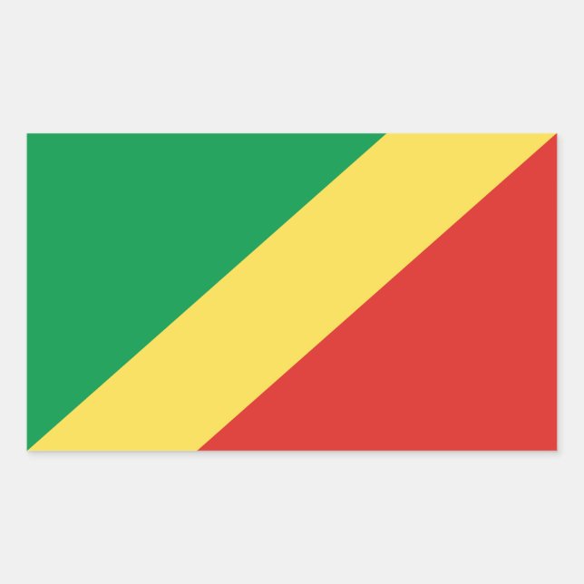 Sticker Rectangulaire Drapeau de la République du Congo (Devant)