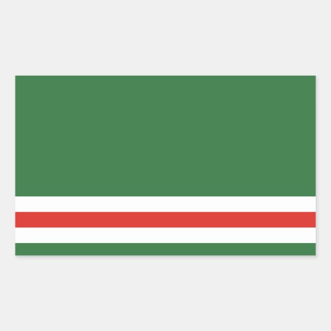 Sticker Rectangulaire Drapeau de la République tchétchène d'Ichkeria (Devant)