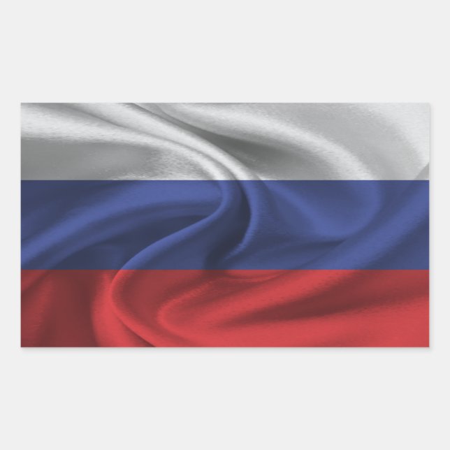 Sticker Rectangulaire Drapeau de la Russie (Devant)