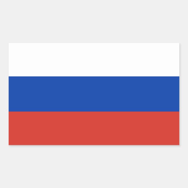 Sticker Rectangulaire Drapeau de la Russie (Devant)