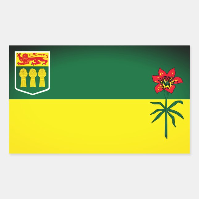 Sticker Rectangulaire Drapeau de la Saskatchewan (CANADA) (Devant)