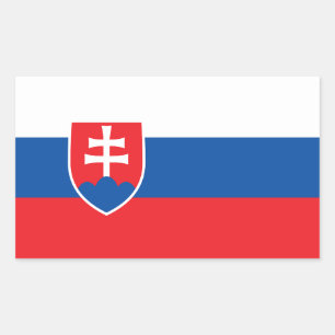 Sticker Rectangulaire Drapeau de la Slovaquie