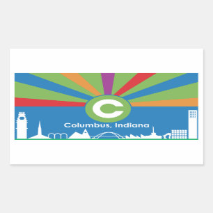 Sticker Rectangulaire Drapeau de la ville de Columbus