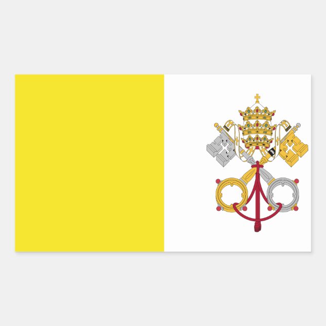 Sticker Rectangulaire Drapeau de la ville du Vatican (Devant)