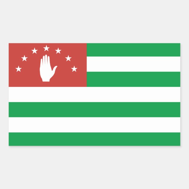 Sticker Rectangulaire Drapeau de l'Abkhazie patriotique (Devant)