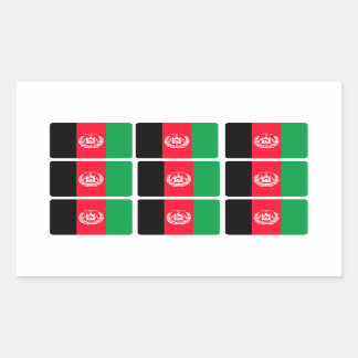 Sticker Rectangulaire Drapeau de l'Afghanistan x 9