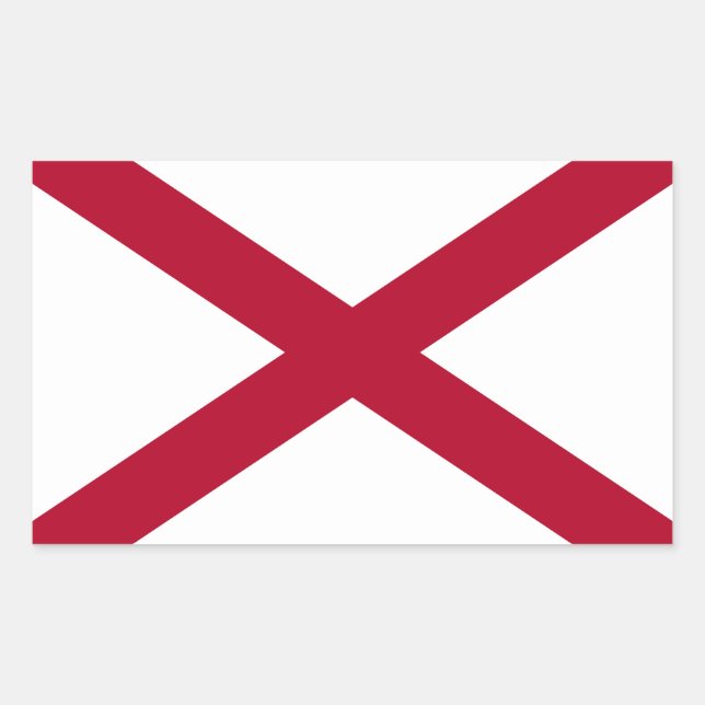 Sticker Rectangulaire Drapeau de l'Alabama (Devant)
