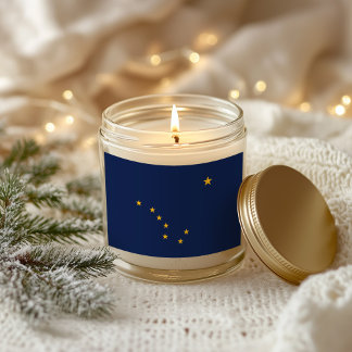 Sticker Rectangulaire Drapeau de l'Alaska bleu et or