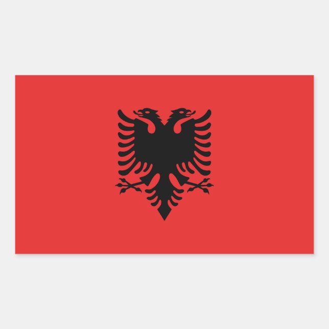 Sticker Rectangulaire Drapeau de l'Albanie (Devant)