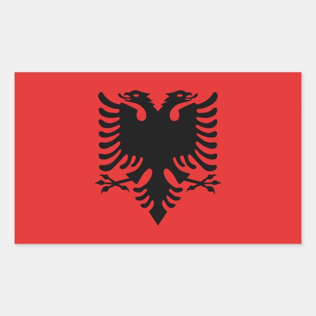 Sticker Rectangulaire Drapeau de l'Albanie (Devant)