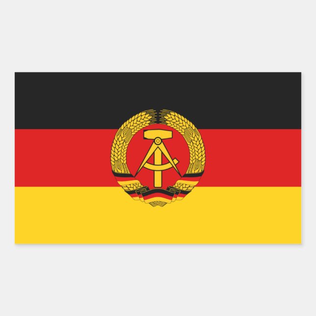 Sticker Rectangulaire Drapeau de l'Allemagne de l'Est FOUR (Devant)