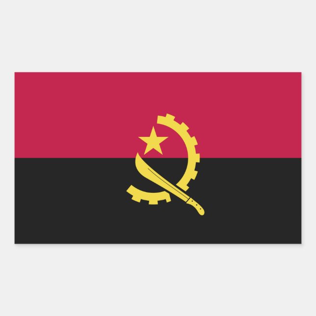Sticker Rectangulaire Drapeau de l'Angola (Devant)