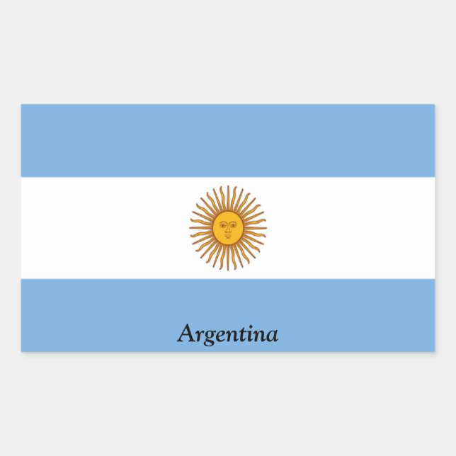 Sticker Rectangulaire Drapeau de l'Argentine (Devant)