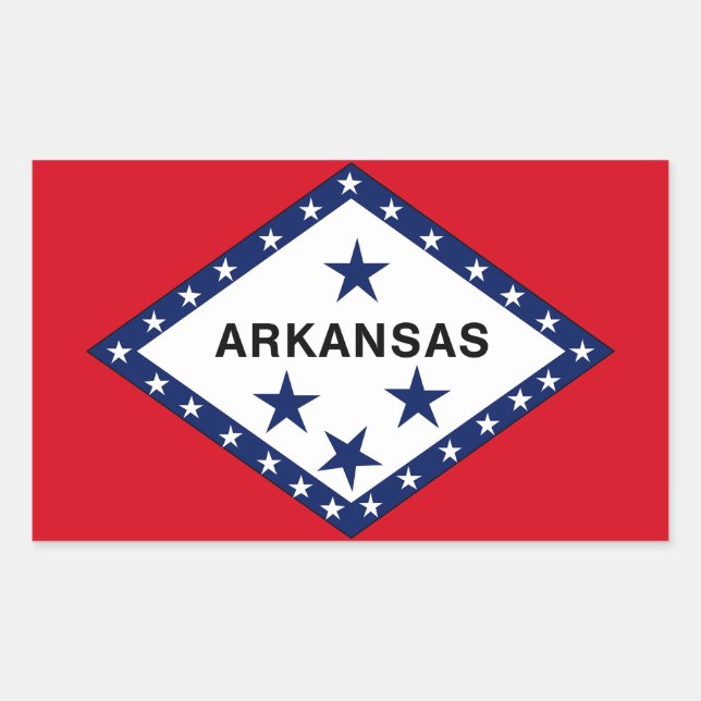 Sticker Rectangulaire Drapeau de l'Arkansas (Devant)