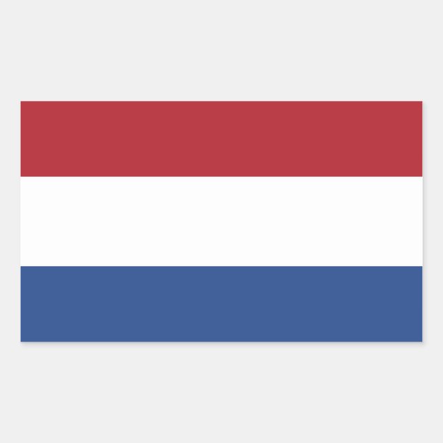Sticker Rectangulaire Drapeau de l'autocollant Pays-Bas (Devant)