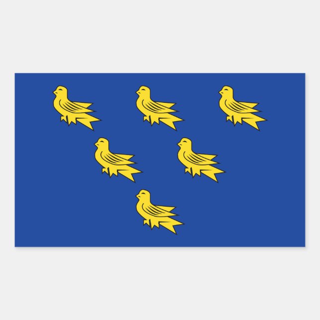 Sticker Rectangulaire Drapeau de l'autocollant rectangulaire Sussex (Devant)